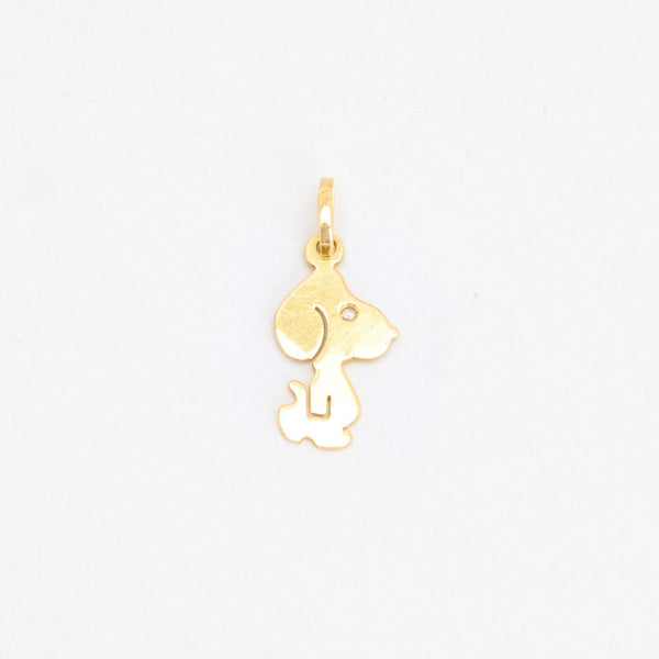 Hunde Vedhæng i 18K guld med en diamant (0,01 ct), 2,2 cm